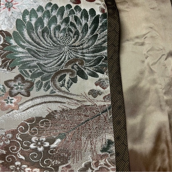 Montsuki Honolulu Vest Silk Samurai Inspired Lotus Brocade Rayon NWT 1970s - Picture 12 of 15